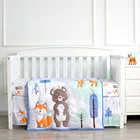 Cartoon Bear Design Wholesale Newborn Baby Comfortable 100 Cotton Crib Bedding Set