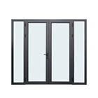 AS2047 double tempered glass aluminum storefront entry door/casement door