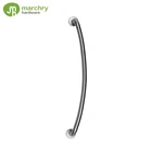 Single wooden door silver stainless steel glass door pull handle