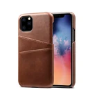 Luxury PU Leather Credit Card Slot Hard PC Back Cover Cell Phone Case For Apple iPhone 11 Pro 5.8inch 2019