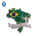 Home Kitchedn Decoration Gifts Brazil Map Souvenirs Metal Refrigerator Fridge Magnet