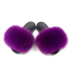 Fast supply speed High Quality Colorful Fur Sliders ladies fur slipper furry slide