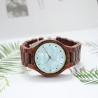 Wholesale Fashion Custom Logo Handmade Quartz Red sandalwood Wrist woodwatch with MOP dial for Men and women