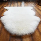 Genuine Sheepskin Rug Real Sheepskin Blanket Natural Fur (Quarto/4ft x 6ft, White/Gray)