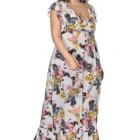 Flared Dress Dresses Cape Sleeve Flared Floral Maxi Dress For Summer V Neck Plus Size Dresses