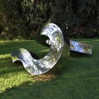 Metal Abstract Large Sculpture Large Abstract Polished Stainless Steel Sculpture