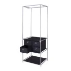 Free Standing Bedroom Clothes Storage Folding Clothes Rack with Boxes