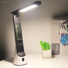 LS-C8 Eye care battery operated touch switch control USB desk light modern folding led table lamp with clock 5w for sale