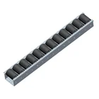 STE-28C Steel flow rail black PP wheel sliding roller track conveyor