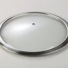 glass lids for noodles pot polish stainless steel rim glass lid