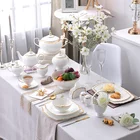 P&T Royal Ware Vintage Design Western Style Tableware Flower Dinnerware Set Porcelain Floral Bone China Dinnerware Set
