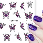 Water 12 Designs Nail Sticker Butterfly Patterns Decals Water Transfer Image Tattoos Nail Art Decorations Sticker Tips Set