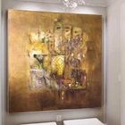 Handmade Wall Art Home Decor Luxury Canvas Abstract Original Abstract Big Gold Painting