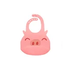 BPA free cartoon baby bibs waterproof silicone baby bibs with Food Drool Catcher Pocket