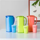 Eco-friendly custom logo restaurant home used plastic water jug set cooler water jug with 4 cups