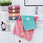 Towel Daisy Embroidery Eco Face Washer Towel Custom Logo Size Children Coral Fleece Face Towel