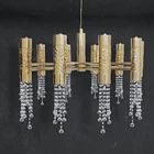 Crystal Lights Gilded High Quality New 40w G9 Brass Crystal Pendant Lights For Home Decoration
