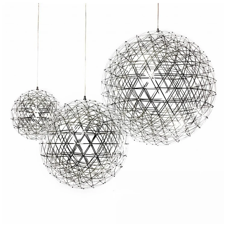 Creative spark star pendant light led Stainless Steel ball LED Firework Lamp for hotel villa shopping mall