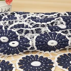 100% cotton circle cutwork applique trim bridal trimming wedding dress fashion ribbon garment white Embroidery Lace Fabric