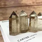 high quality natural crystal clear smoky points fengshui quartz crystal wand crystal crafts for decoration