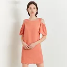 Zdorzi Summer modest dress natural waist O-neck short sleeve solid plus size loose women dress