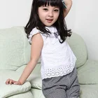 2019 top summer fashion children baby jeans kids clothing set for girl