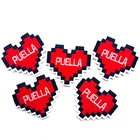 Non woven New Design Custom Cute Cartoon Love shape Logo Embroidery Applique Felt Label Patches for Garment