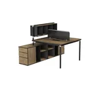 2 person opposite seat compact storage open office benching workstation desk with filling cabinet