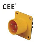 CEE panel mount plugs IP44 110V 3 pin 16a industrial plug