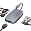 8 Port Combo Card Reader HD MI Adapter Hub Ethernet Usb C Speed Hub