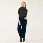 Women's trousers wide leg pants new high waist loose washed blue jeans