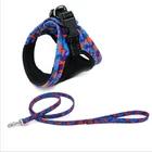 pet collat leash chest strap light vest type back strap reflective printed dog harness pet hot sell