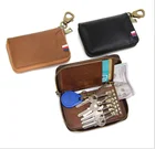 Mens Genuine Leather Car Key Case Loop Hook Coin Case Cover Wallet RFID Blocking Key Holder Wallet