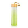 Unbreakable glass water bottle with bamboo top for kids bpa free