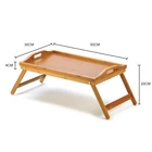 Wooden Rectangle Bamboo Foldable Laptop Desk Breakfast Bed Table Serving Tray