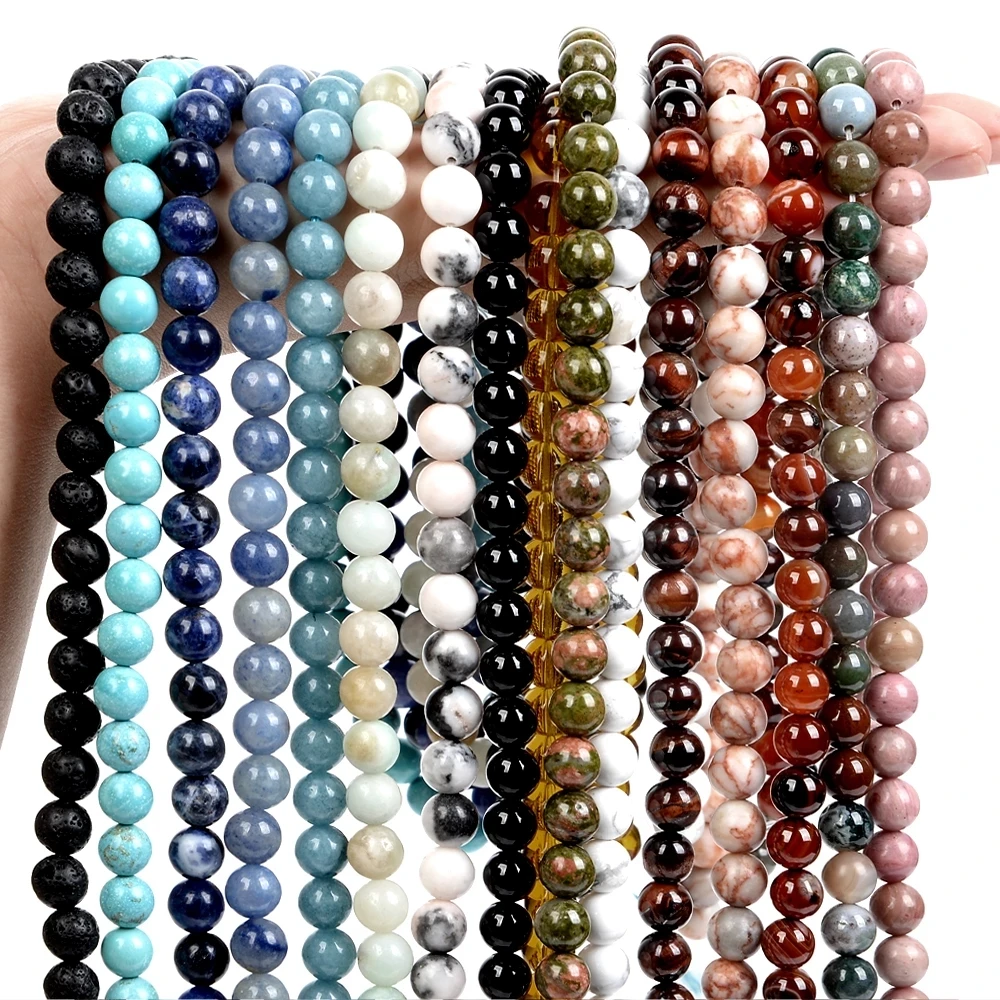 Wholesale Natural Stone Round Loose Beads Crystal Healing Gemstone