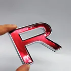 Hotsale Custom Printing Letter Pattern Waterproof 3D Embossing Logo Stickers With Red Surface For Outdoor Use