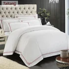 Taitang Good Quality Embroidery White Comforter Set Bed Sets Bedding Set 100 Cotton