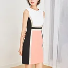 Summer fresh casual dresses women party temperament fashion sleeveless white stitching clothes woman mini dress sexy