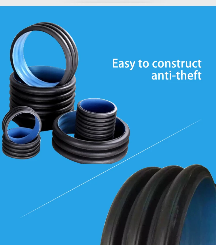 Plastic corrugated drainage pipe and accessories