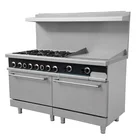 Gas 6 burners range with oven and 24 inch gas griddle commercial gas cooker with oven