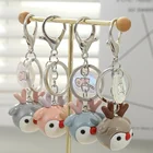 Hard Plastic Elk Anime Acrylic Charm Mini Cowbell Crystal Glass Keychain