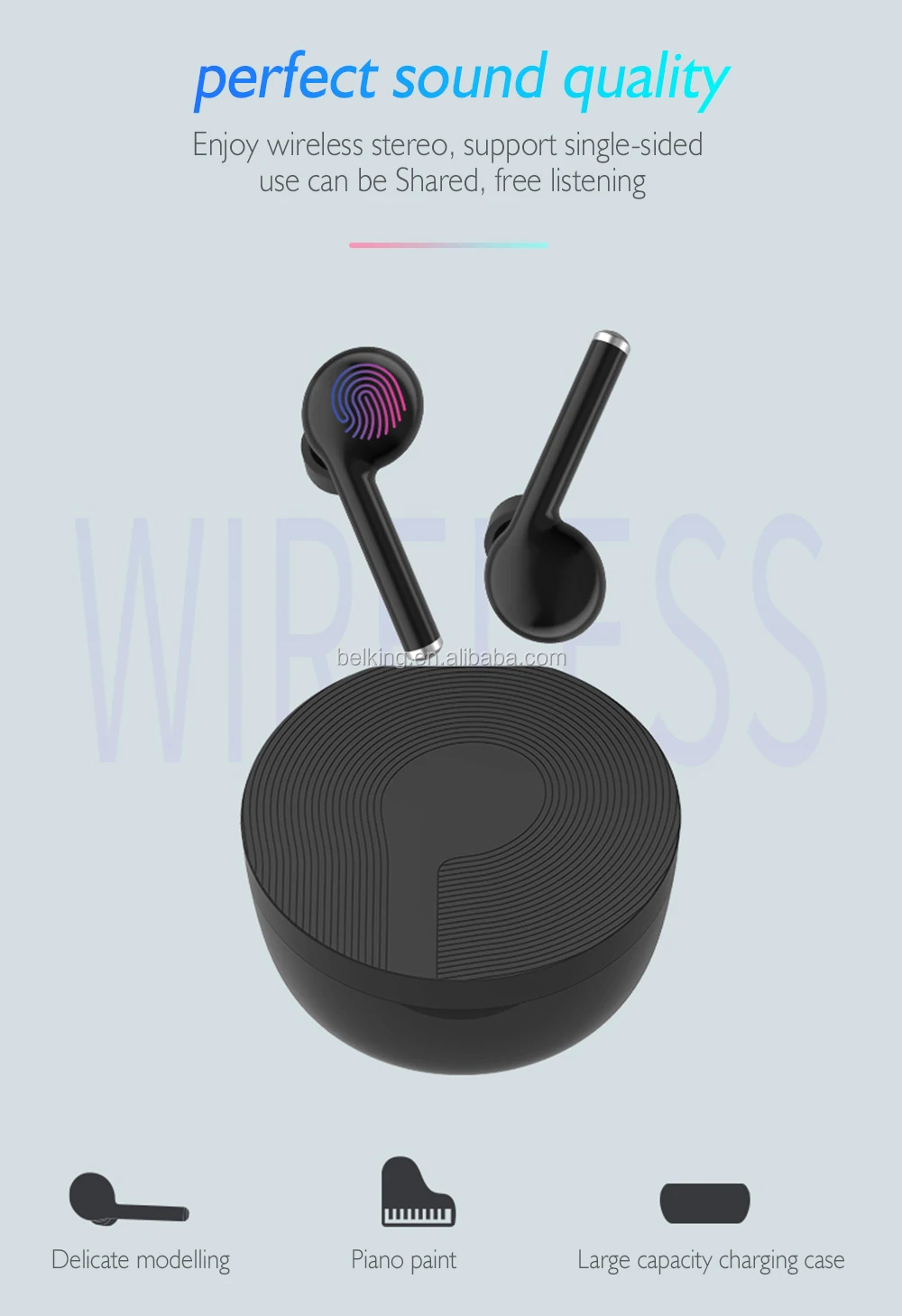 BK-TW40 Smart V5.0 Chip Earbuds BT Wireless Earphone HiFi Stereo Bluetooth Wireless Headphone - ANKUX.COM