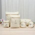 Dirty Laundry Bag 6pcs Set Embroidery Underwear Bra Clothes Mesh Dirty Laundry Wash Bag for Washing Machine Laundry