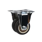 WBD light duty 2 inch tpr rigid twin wheel castor brown furniture caster wheel