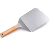 New products pizza peel stainless steel pizza cake shovel non stick perforated pizza peels with wooden handle