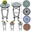 Garden Mosaic Side Table Plant Table Outdoor Patio Balcony Furniture 4 Colours Flower Rack