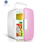 Wholesale beauty pink 4 Liters Fridge DC 12v AC 220V Thermoelectric Cosmetic 4L Mini Refrigerator for Cars and Bedroom