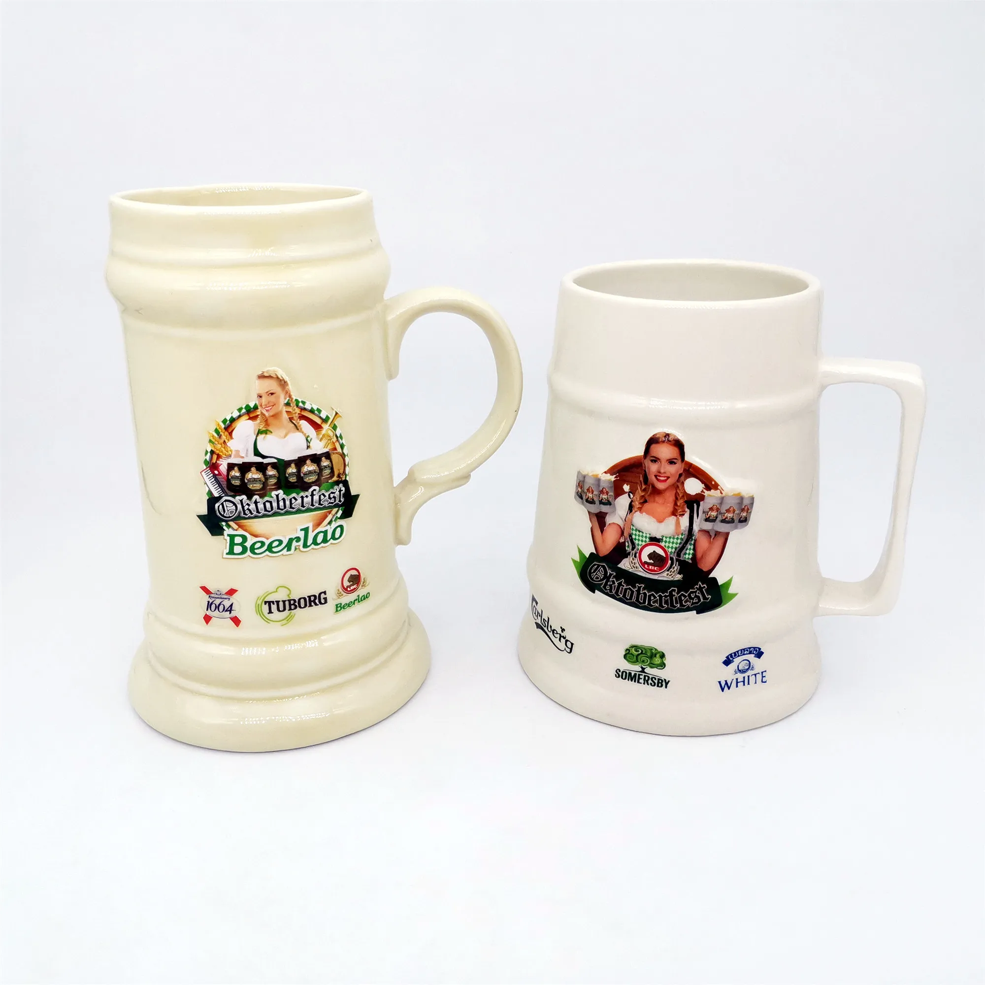 Wholesale custom size ceramic tumbler beer mug