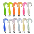 Fishing soft lure luminous 45mm 1.2g curly tail soft plastic fishing bait
